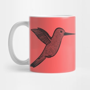 Hummingbirds in Love - cute animal ink art design - on pink Mug